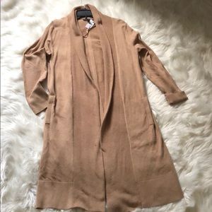 Tan long cardigan with pockets NWOT
